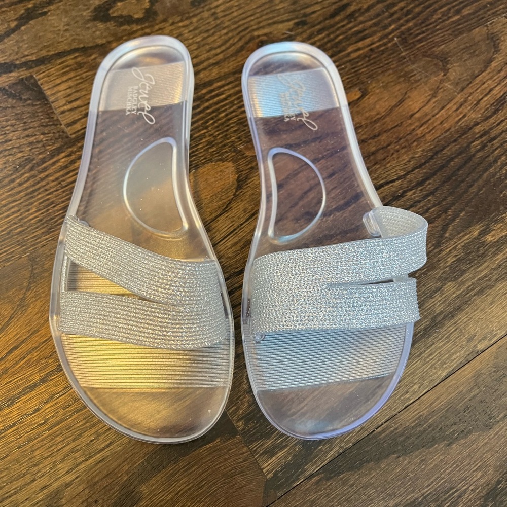 Mischa Badgley clear & silver sandals